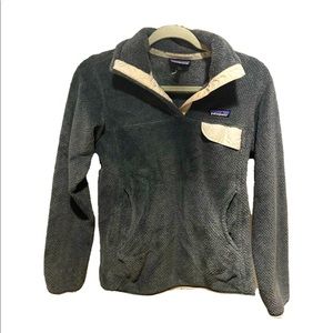 women’s button up patagonia gray sweatshirt small